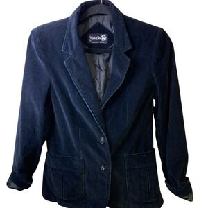 Hunter's Glen Corduroy Blazer Women's 10 Navy Japan Made Vintage Jacket Size 10
